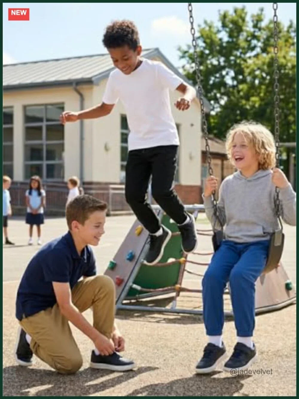 Boys School Uniform Pants Soft Stretch Dress Pants Elastic Waist Adjustable